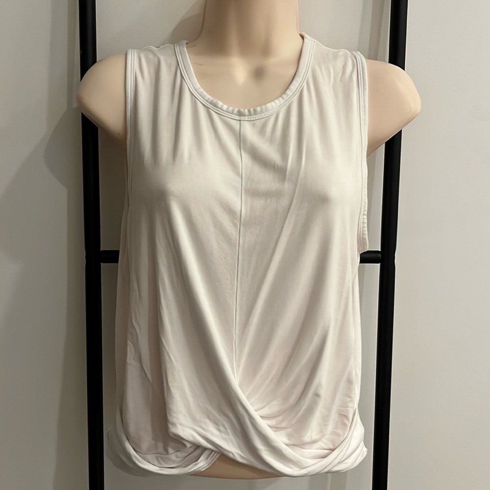Alo Yoga cover tank twist white sleeve top tee women size M